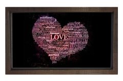Love Tipografi Tablosu Kahverengi Ahşap - 50x70