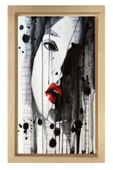 Kadın Yüzü Tablosu Naturel Ahşap Çerçeve - 50x70