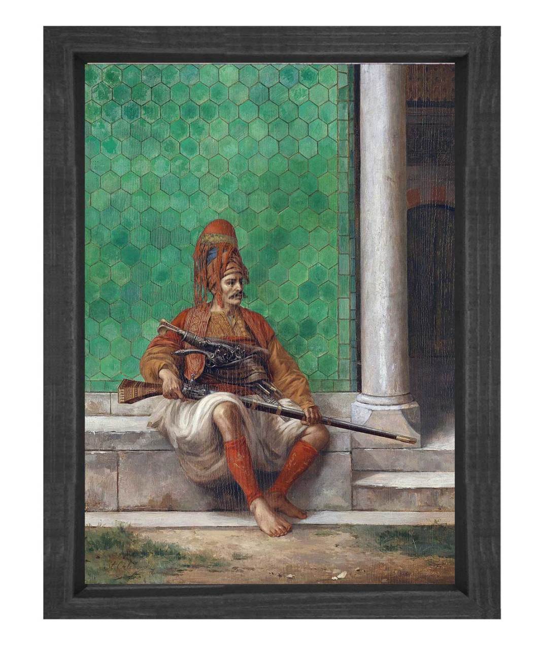 Sipahi Tablosu Siyah Ahşap Çerçeve - 45x30