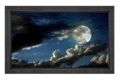 Gece Gökyüzü Manzarası Tablosu Siyah Ahşap - 100x200