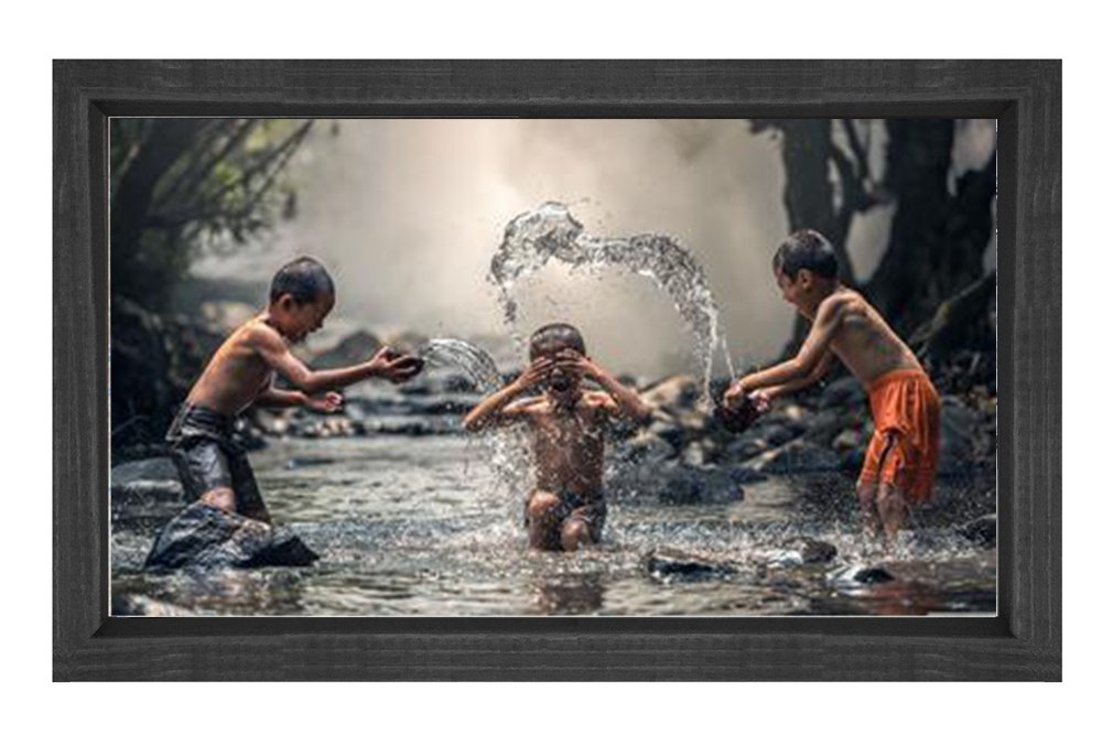 Su savaşı  Tablosu Siyah Ahşap Çerçeve - 100x150