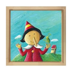 Pinokyo Tablosu Naturel Ahşap Çerçeve - 40x40