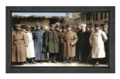 Atatürk Kurmarlarıyla Tablosu Siyah Ahşap - 40x60