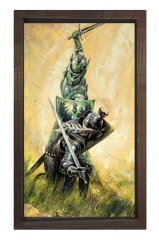 Şovalyeler Tablosu Kahverengi Ahşap - 40x60