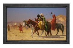 Arabs Crossing Desert Siyah Ahşap Çerçeve - 50x90