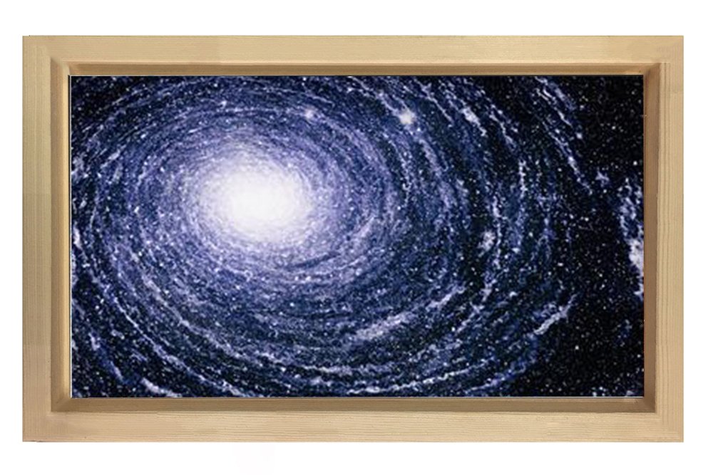 Evren ve Uzay Tablosu Naturel Ahşap Çerçeve - 45x30