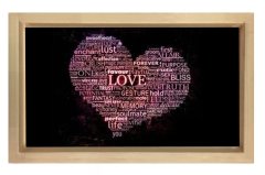 Love Tipografi Tablosu Naturel Ahşap - 40x60