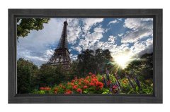 Eiffel Kulesi Paris Tablosu Siyah Ahşap Çerçeve - 50x90
