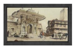 Osmanlı İstanbulu Tablosu Siyah Ahşap Çerçeve - 50x90