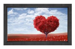 Kalp Ağacı Tablosu Siyah Ahşap Çerçeve - 100x200