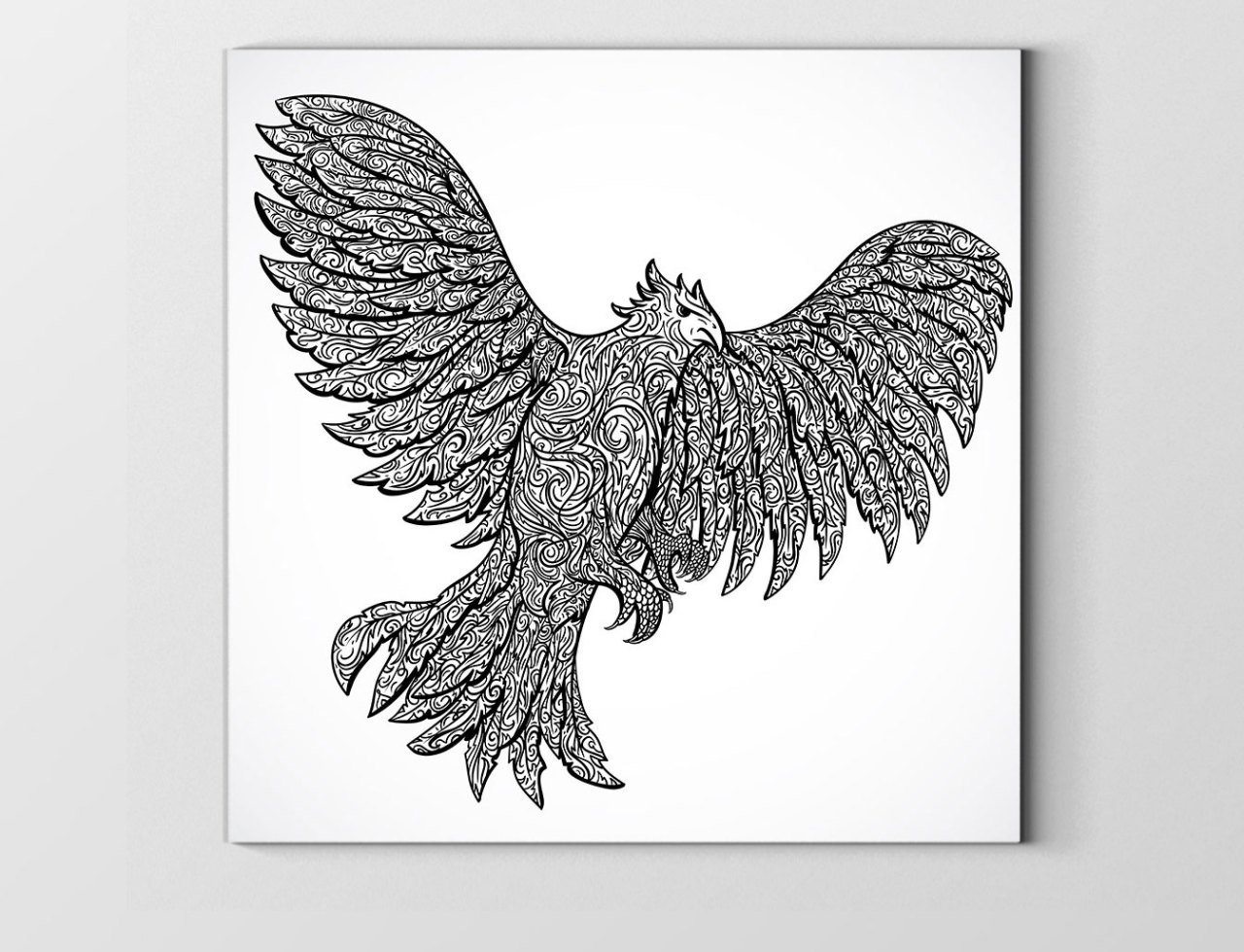 Kartal Boyama Tablo Tablosu Çerçevesiz - 60x60