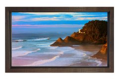 Kıyı Manzarası Tablosu Kahverengi Ahşap Çerçeve - 45x30