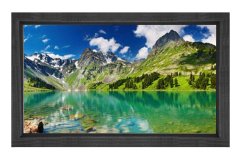 Berrak Göl ve Dağ Manzarası Tablosu Siyah Ahşap - 100x150
