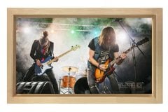 Rock Grubu Tablosu Naturel Ahşap Çerçeve - 45x30