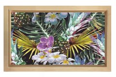 Ormanlı Çiçek Tablosu Naturel Ahşap Çerçeve - 50x70