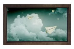 Kağıttan Uçaklar Tablosu Kahverengi Ahşap - 40x60