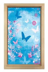 Kelebekler Tablosu Naturel Ahşap - 50x90