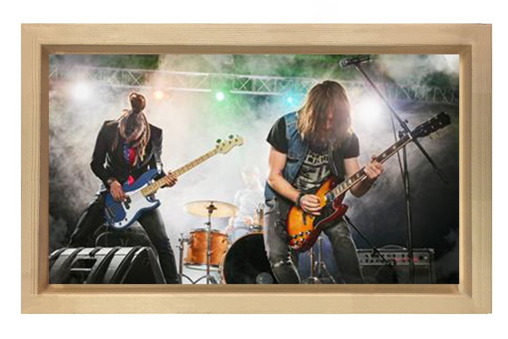 Rock Grubu Tablosu Naturel Ahşap Çerçeve - 70x100