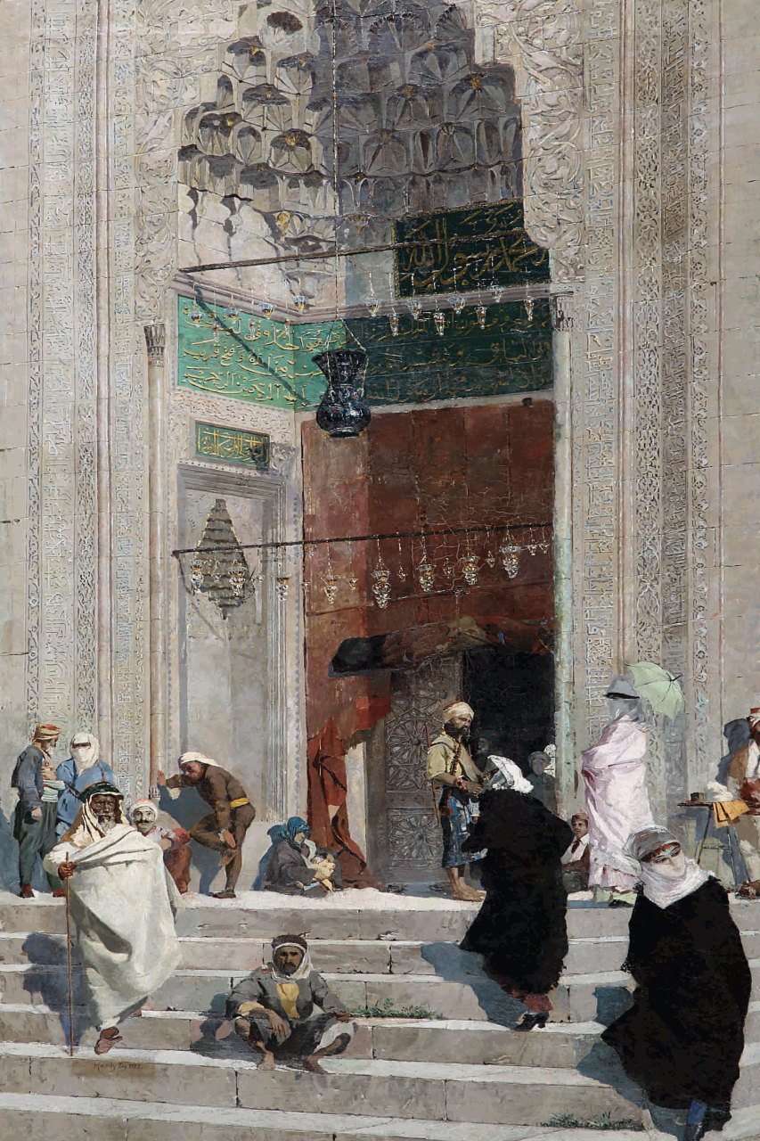 Cami Önü  Tablosu Çerçevesiz - 40x60