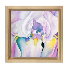 Mor Çiçek Tablosu Naturel Ahşap - 70x100