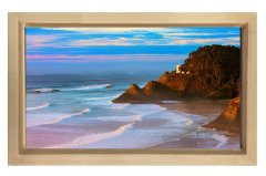 Kıyı Manzarası Tablosu Naturel Ahşap Çerçeve - 100x150