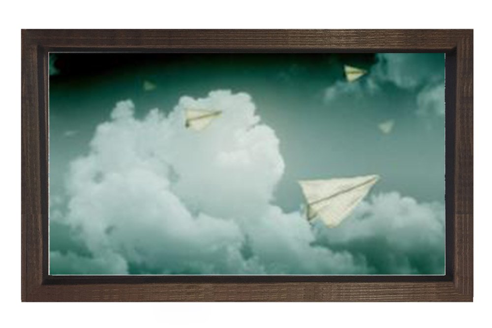 Kağıttan Uçaklar Tablosu Kahverengi Ahşap - 50x90