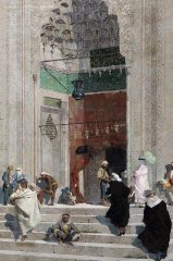 Cami Önü  Tablosu Çerçevesiz - 50x70