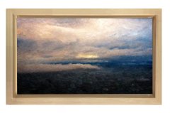 Bulutlu Gökyüzü  Tablosu Naturel Ahşap Çerçeve - 100x150