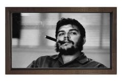 Che Guevara ve Puro Tablosu Kahverengi Ahşap Çerçeve - 50x70