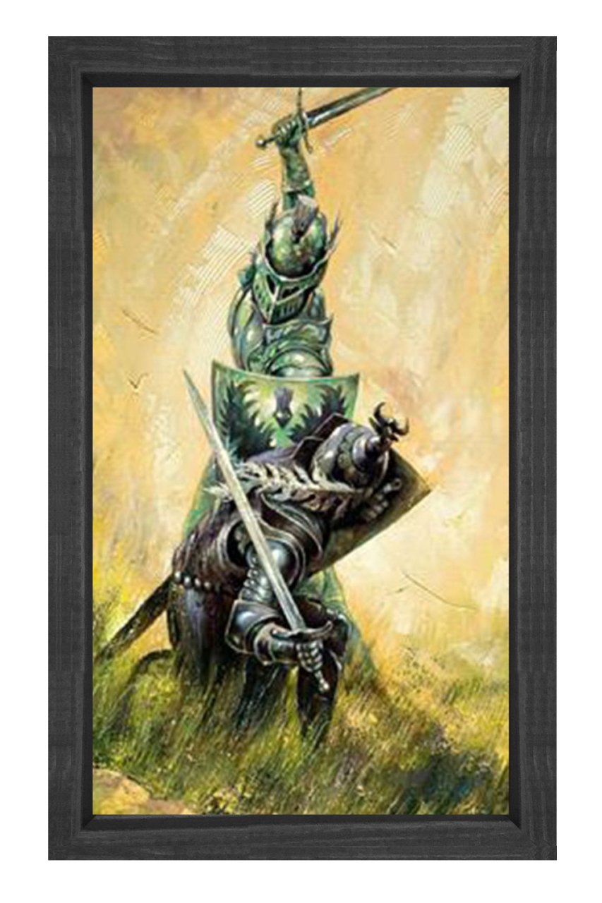 Şovalyeler Tablosu Siyah Ahşap - 100x200