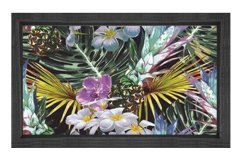 Ormanlı Çiçek Tablosu Siyah Ahşap Çerçeve - 50x70