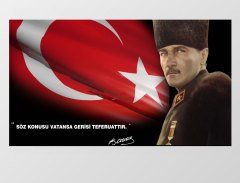 Atatürk Askeri Üniforma Tablosu Çerçevesiz - 100x150