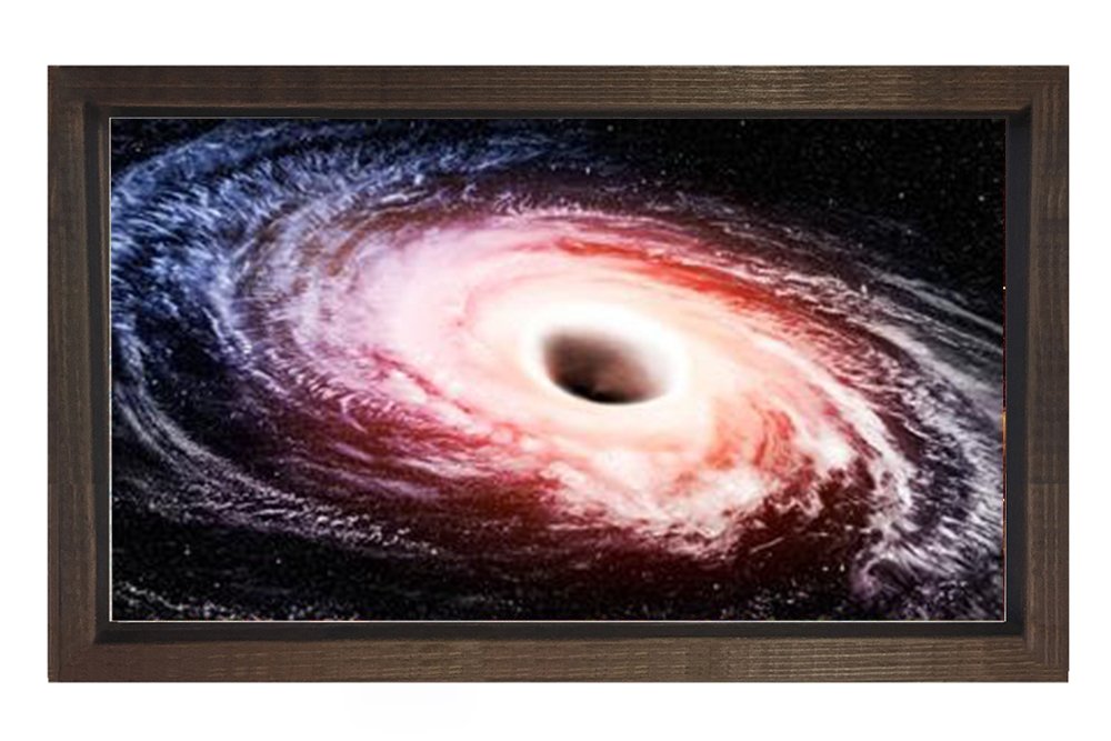 Evren ve Uzay Tablosu Kahverengi Ahşap Çerçeve - 45x30