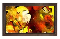 Soyut Reprodüksiyon Tablosu Kahverengi Ahşap - 50x70