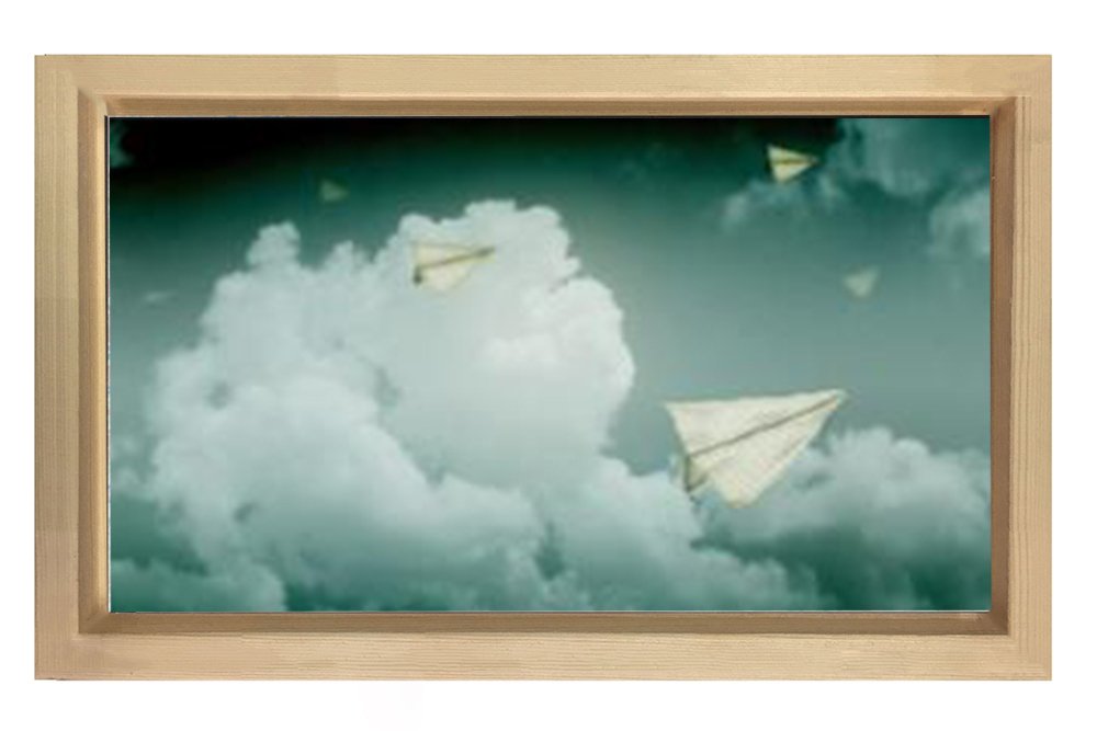 Kağıttan Uçaklar Tablosu Naturel Ahşap - 40x60