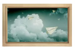Kağıttan Uçaklar Tablosu Naturel Ahşap - 40x60