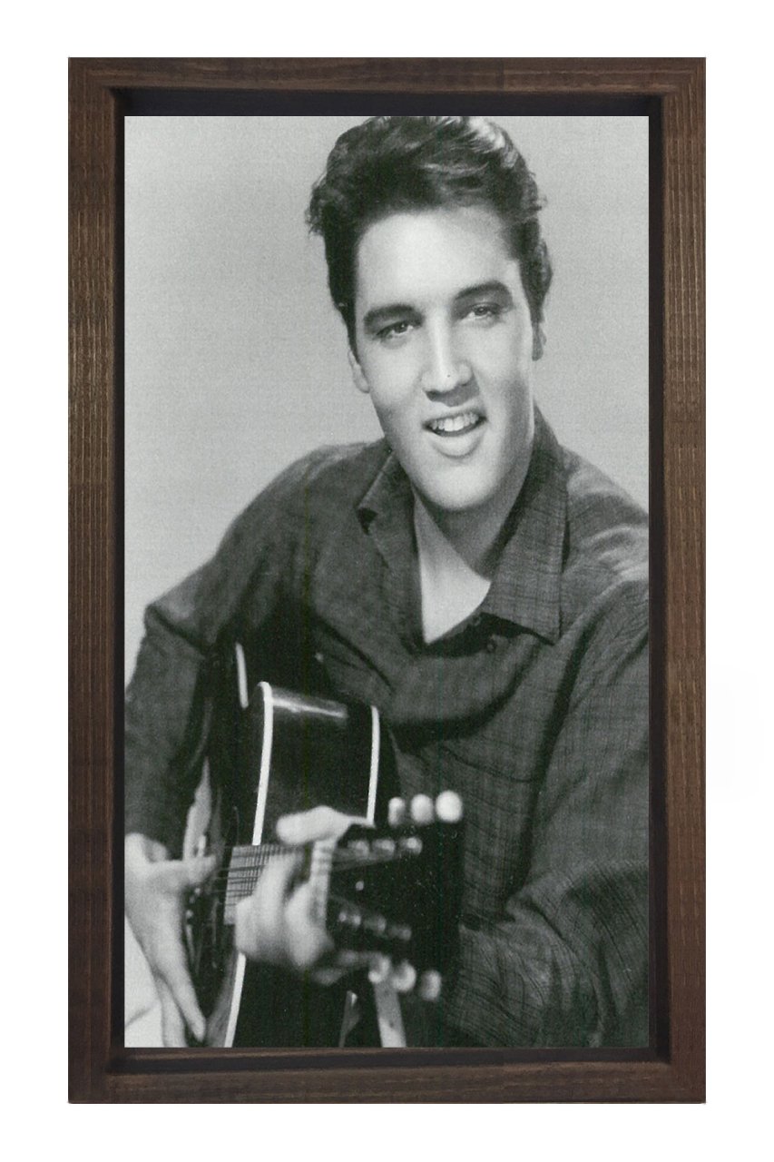 Elvis Presley Tablosu Kahverengi Ahşap Çerçeve - 50x70