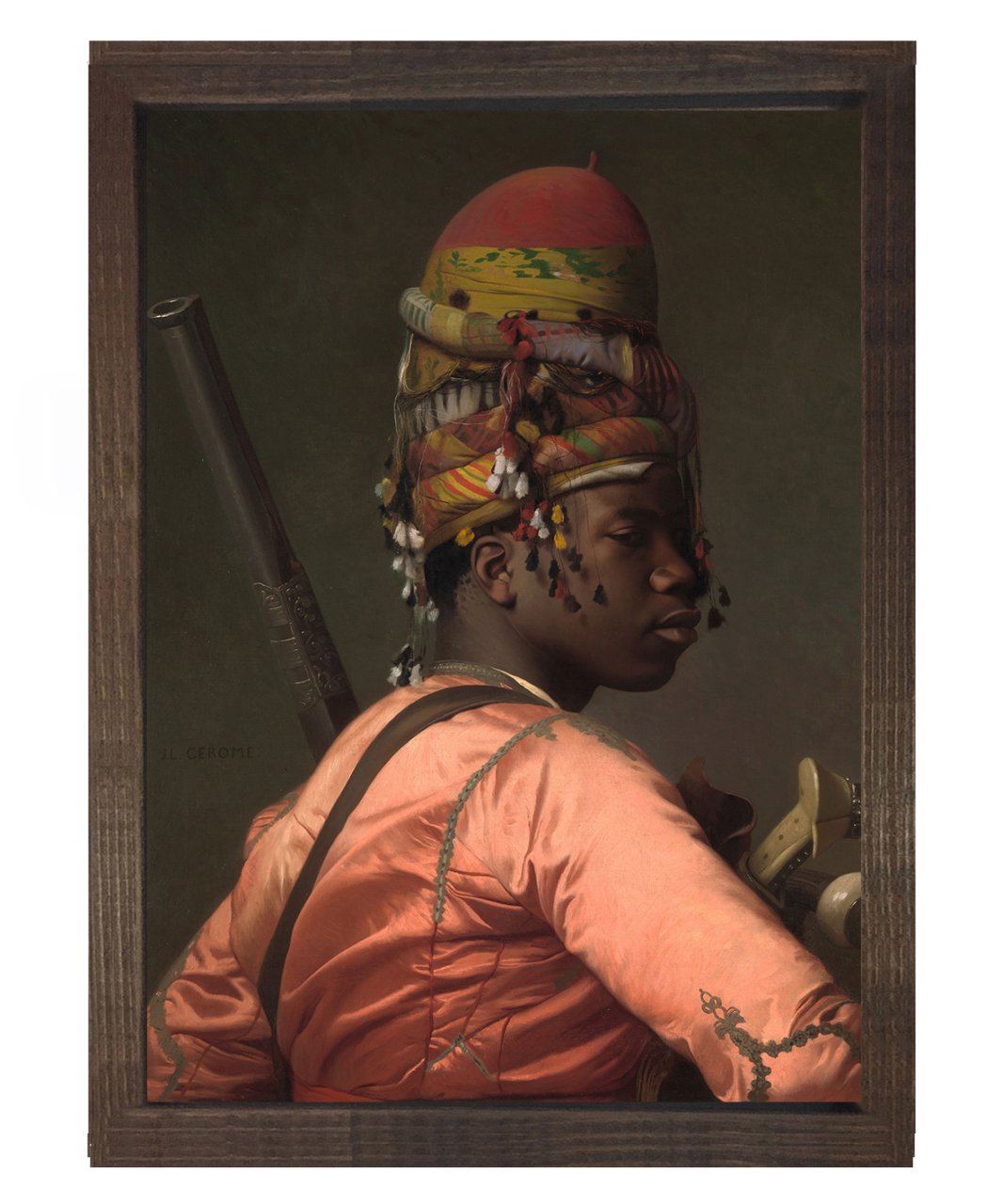 Black Bashi Bazouk Kahverengi Ahşap Çerçeve - 50x90