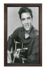 Elvis Presley Tablosu Kahverengi Ahşap Çerçeve - 50x70