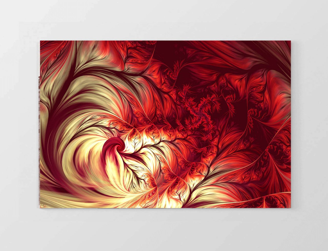 Kırmızı soyut çiçek Tablosu Çerçevesiz - 100x200