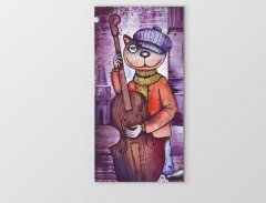 Marinne Vias Keman Kedi Tablosu Çerçevesiz - 50x90
