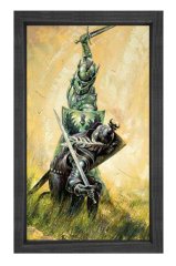 Şovalyeler Tablosu Siyah Ahşap - 50x90