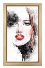Kadın Yüzü Tablosu Naturel Ahşap Çerçeve - 50x70
