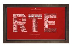 RTE Yazısı Tablosu Kahverengi Ahşap - 70x100