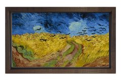 Buğday İle Kargalar Tablosu Kahverengi Ahşap Çerçeve - 50x70