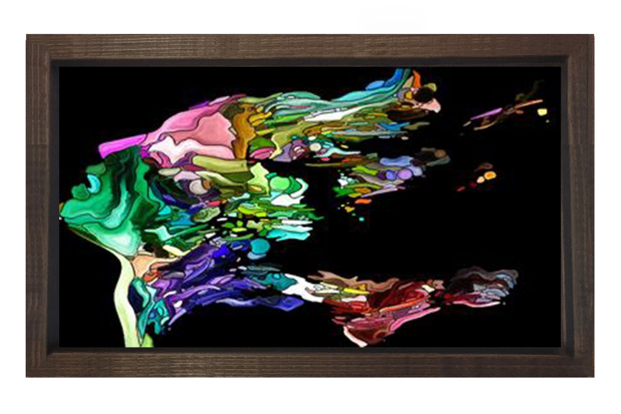 Soyut Reprodüksiyon Tablosu Kahverengi Ahşap - 40x60