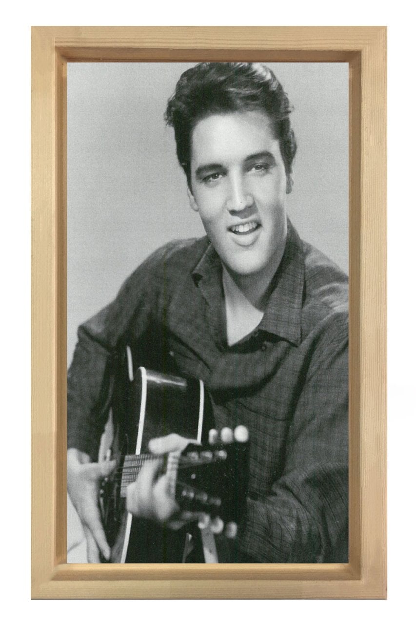 Elvis Presley Tablosu Naturel Ahşap Çerçeve - 40x60