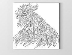 Mandala Horoz Tablosu Çerçevesiz - 70x70