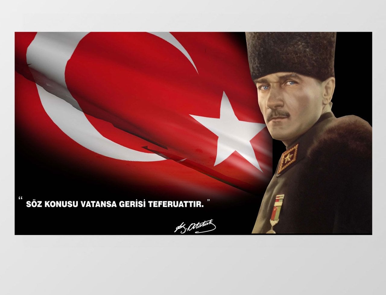 Atatürk Askeri Üniforma Tablosu Çerçevesiz - 70x100