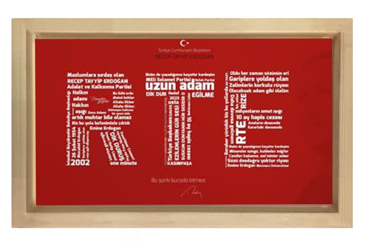 RTE Yazısı Tablosu Naturel Ahşap - 100x200